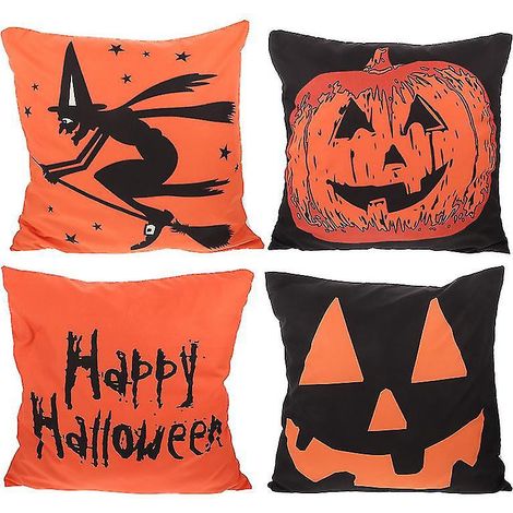 4er-Set Halloween-Kissenbezüge für Halloween-Dekorationen