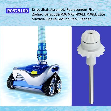 Dieser Zodiac Baracuda MX6, MX8, MX6EL und MX8EL Elite Saugpoolreiniger ist kompatibel mit der Antriebswellen-Ersatzbaugruppe R0525100 und eignet sich ideal für die Modelle R0525100. (1/5)