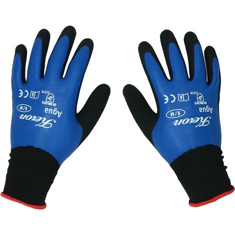 Guanti da giardinaggio kerbl fine-knit agua impermeabili doppio strato