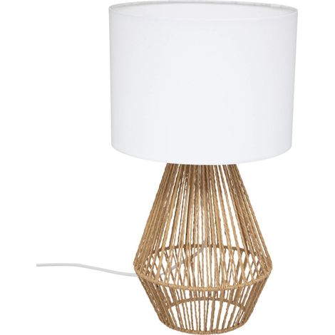 Tischlampe LILA, geflochtener Sockel, 40 cm (1/4)