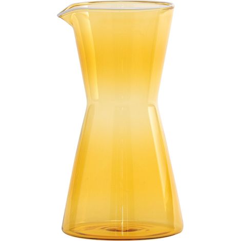Zafferano Caraffa Classy in Vetro Borosilicato Soffiato a Mano Colore Giallo Oro, Design Geometrico Ergonomico per Tavole Raffinate ed Eleganti (1/4)