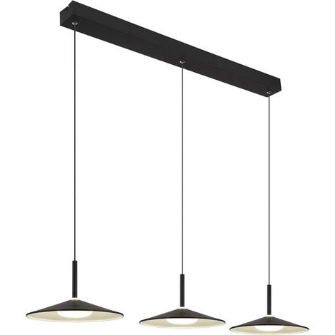 Hängeleuchte Esszimmerlampe Pendelleuchte LED schwarz matt Retro 3 Flammig opal