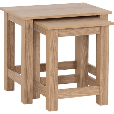 Tessa Nest of 2 Tables - L39 x W51.5 x H56 cm - Natural Oak