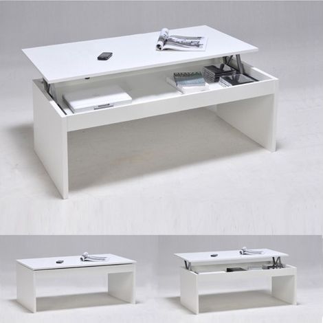 Couchtisch Klapptisch DARWIN 100x50cm / Weiß/ 100x50x43 cm (1/2)