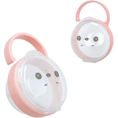 Lot de 2 Boîte Rangement Tétine Bébé Portable Anti-Poussière avec Crochet Suspension Sûr et Facile à Nettoyer (1/5)