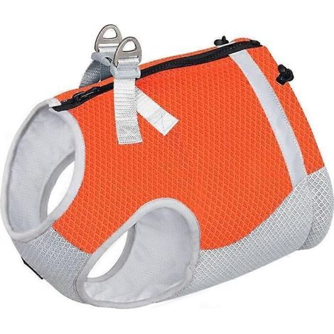 Chien Veste Rafraîchissante Rapide Séchage Été Extérieur Harnais Chien Orange Taille L