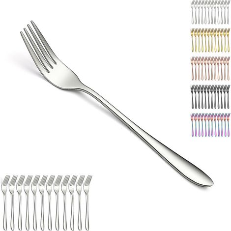 fourchettes de table 12pcs de 20,5 cm, ensemble de fourchettes à dîner en acier inoxydable pour la maison, le restaurant, les repas quotidiens, facile à nettoyer et lavable (1/5)