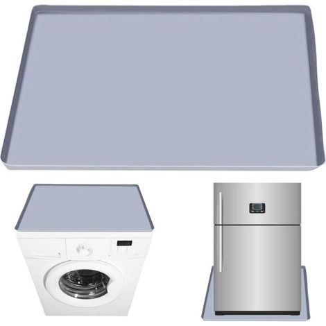 Kühlschrankmatte mit erhöhtem Rand, 60 x 60 cm, Silikon, Tropfschale, Bodenschutz, für Kühlschrank, Waschmaschine, Wäschetrockner, Weinschrank (grau) (1/5)