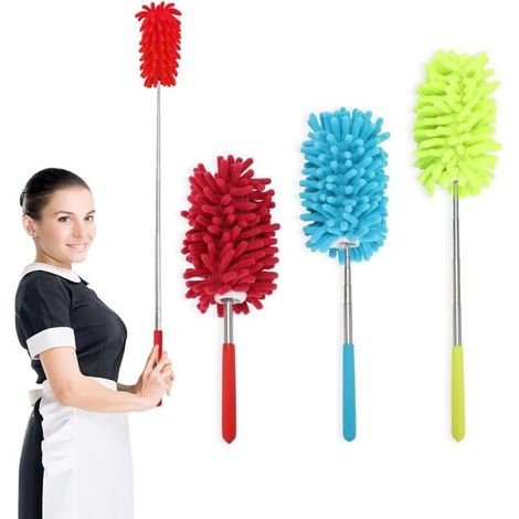 Plumeaux en microfibre extensibles 74 cm – Lot de 3, tige télescopique lavable et ultra-absorbant pour voiture, écran et TV (1/5)