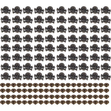 Rivet Set - Skull Shape Zinc Alloy Rivets for Leather Craft Shoes Belts Handbags - 80 Pieces (1/5)