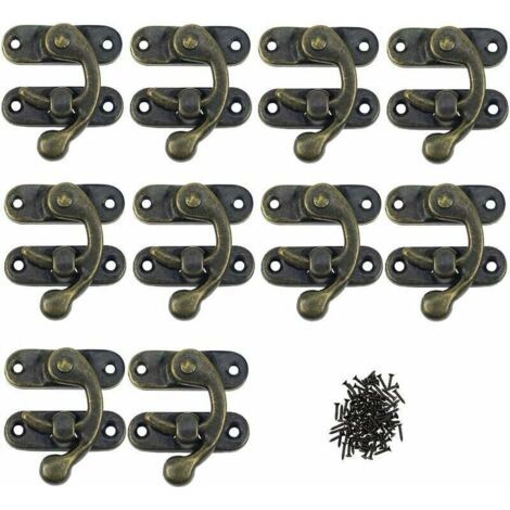 fermeture d'album Scrapbooking 12 Pack Fermoir Loquets de Solide en Métal Charnières des Petits Coffrets en Bois Antique Boucles pour des Boites à Bijoux Fermetures de Esthétiques (1/5)