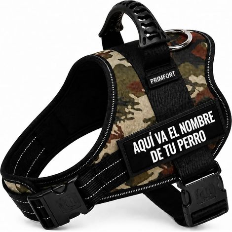 Arnés Táctico Personalizado para Perros Medianos ajustable PRIMFORT, Camuflaje Talla M 11–20 kg con el Nombre de tu Perr  Oferta exclusiva (1/4)