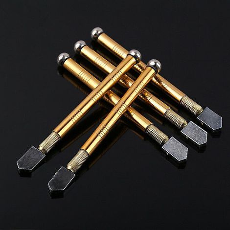 outils De Coupe De Verre 5pcs, Coupe-verre Professionnel Avec Poignee En Metal Pour Couper Du Verre Epais (1/5)