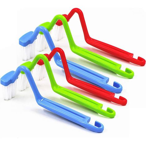Lot de 6 brosses de nettoyage de WC en plastique de type V - Couleur aléatoire (1/5)
