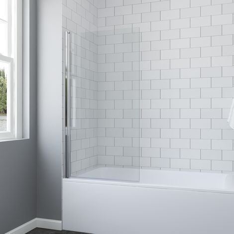 Duschwand für Badewanne 77x144 cm Nano Badewannenfaltwand klares Glas Duschisolierglas (1/5)