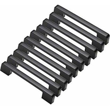 10pcs poignées de porte noir en Alliage de Aluminium Poignées T Bar Bâton Cuisine Armoire Entraxe de Trous 160mm