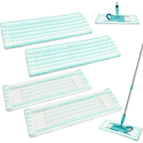 4er-Pack Ersatzbezüge für Leifheit Profi XL Micro Duo Bodenwischer, rückenfreundliche Bodenwischerbezüge, Mikrofaser-Wischmatten (1/5)