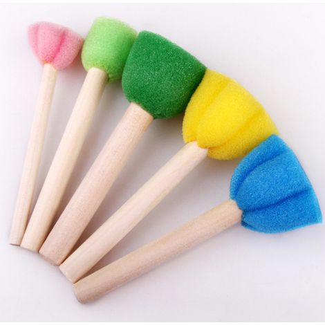 Lot de 30 Pinceaux Enfants pour Peinture, Kit Éducatif avec Éponges pour Activités Artistiques Jeunes Enfants (1/5)
