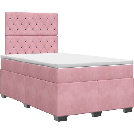 Boxspringbett mit Matratze mit Kopfteil Rosa 120 x 190 cm Samt vidaXL (1/5)