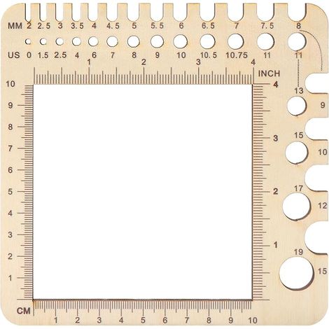 Regla de tejer, regla de tejer, regla de tejer de madera, herramienta de medición de plástico de 2 mm a 15 mm