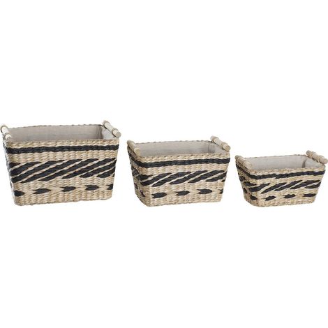 Set von 3 Polyesterfaser 38x26x24 Faser Polyesterfaser Natürlicher Polyester mehrfarbiger Farbmaterial Körbe und Boxen Details Details Details (1/3)
