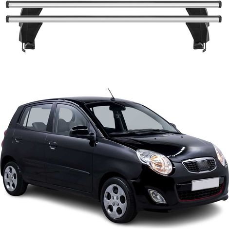 OMAC Dachträger Querträger Alu für Kia Picanto II 2011-2017 – Abschließbar – T-Nut – City-Crash-getestet – Max. 50 kg Silber (1/5)