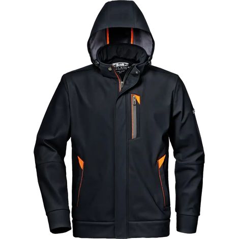 SIR SAFETY SYSTEM REVOLUTION Veste de travail softshell à capuche noir Taille L