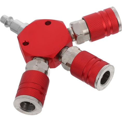 Raccord rapide en aluminium rouge pour tuyau de compresseur d'air (1/5)