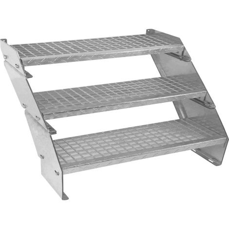 Adjustable 3 Section Galvanised Staircase - 900mm Wide