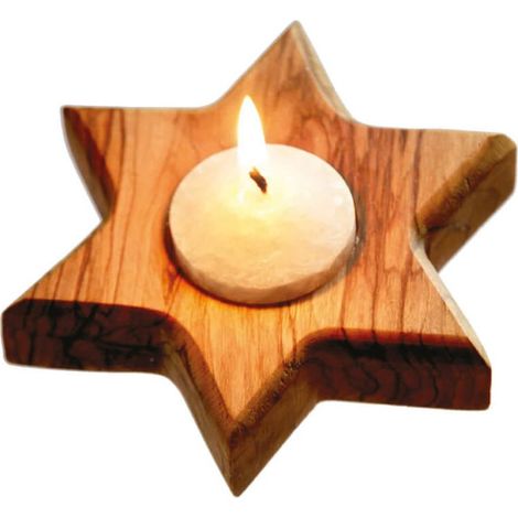 Bougeoir en bois Etoile