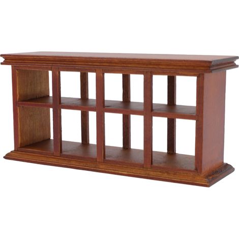 Meuble de maison de poupée à l'échelle 1:12 : présentoir à pâtisserie miniature, comptoir pour collection de gâteaux et autres aliments, couleur châtaigne, idéal pour la décoration de scènes miniature (1/5)