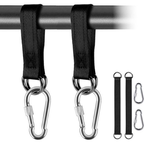 Longziming - Kit de suspension pour hamac - Sangles pour arbre pour fauteuil suspendu - Suspension réglable - Mousqueton à vis de sécurité - Résistant aux intempéries et à l'usure - Installation rapid (1/5)