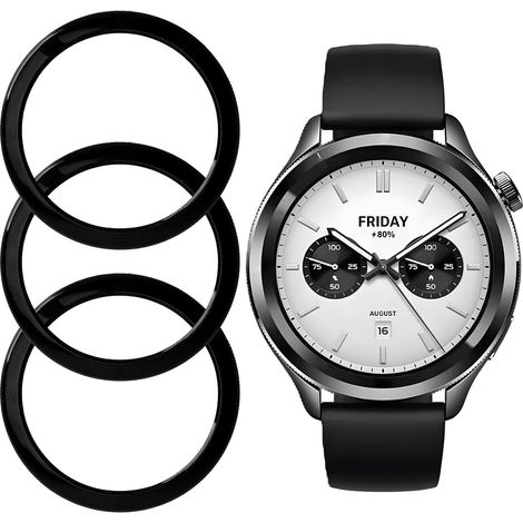 Set di 3 ghiere nere compatibili con Xiaomi Watch S4/S3, ghiera protettiva contro graffi, urti e danni. (1/5)