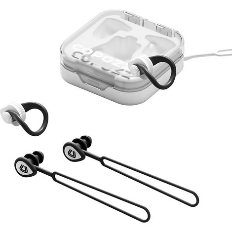 Ensemble de bouchons d'oreilles et pince-nez (noir) pour la natation d'été, en silicone étanche, réduction du bruit pour dormir (1/5)