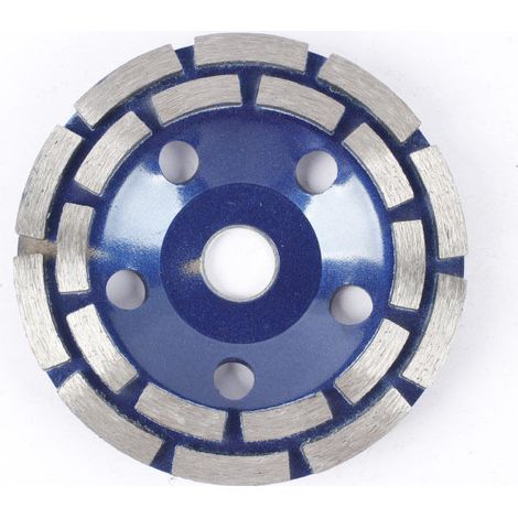 Disque Diamant, Diamant à Meuler Béton 115 x 22,2 mm Double Rangée, Meule Diamantée Universelle pour Poncer Béton, Pierre, Granit Chape, Maçonnerie, Usage Universel(Bleu) (1/5)