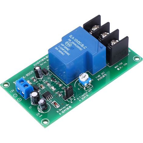 Module de relais temporisé 30 A CC 12 V, plage de temporisation de 0,1 à 5 secondes (1/5)