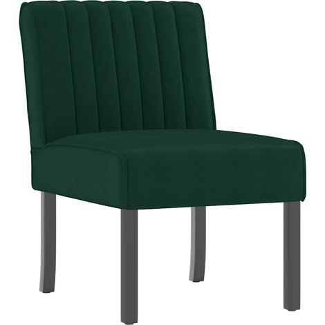 Fauteuil relax  Fauteuil sans accoudoirs vert foncé velours (1/5)