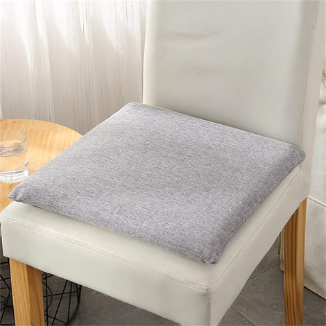 Lot de 2 Coussins 40x40 cm – Coussin de Chaise d'extérieur et d'intérieur 40x40 cm, Coussin Souple pour Les chaises de Jardin, tampon de coton de 4 cm - gris clair (1/5)