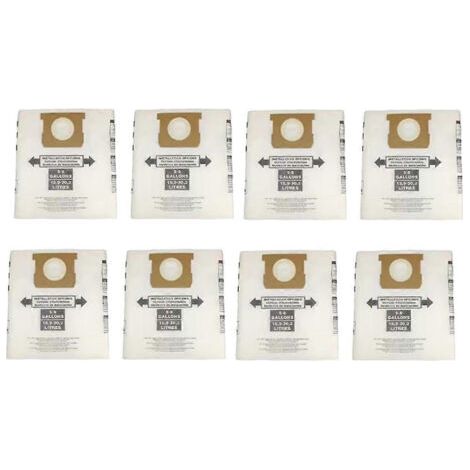 Sacs de récupération jetables pour aspirateurs Shop Vac de 5 à 8 gallons, type E 90661 9066100 9066133 et type H 90671 9067100 (1/5)