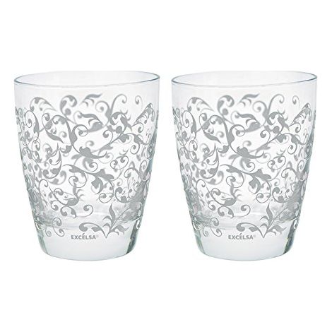 Excelsa Domus Set Bicchieri, Vetro, Bianco, 2 Pezzi