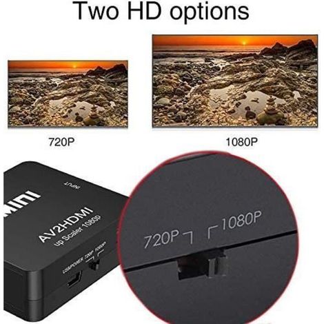 Adaptateur RCA vers HDMI ConvertisseurAV 3RCA vers HDMI Vidéo Audio ConvertisseursConvertisseur vidéo Mini AV vers HDMI pour [157] (1/4)