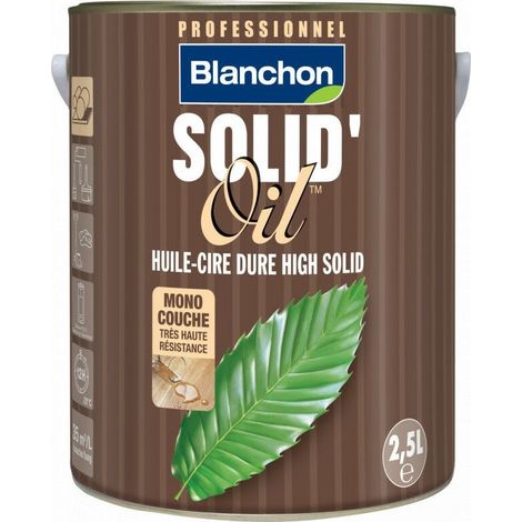 Blanchon – Huile dure monocouche pour bois – Protection esthétique et durable – Contenance 2,5 L – Rendement 35 m²/L – Très haute résistance à l'humidité