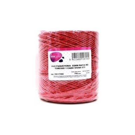 Hilo Paqueteria 750Gr 02Mm Rafia Rojo Torcido 1 Cabo Vivah 675