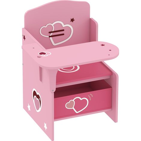 Kids Table Chair Set, Children Desk Chair with Storage Bins for Playing, Reading, Painting, for Ages 3-5, Pink (1/5)