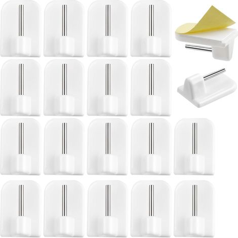 20pcs No-drill adhesive hooks for household use, including key hooks and other household items. (1/5)