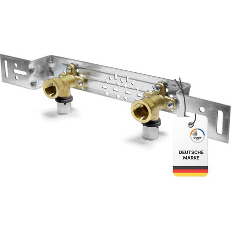 3 x Pressfitting Einzel Wandscheibe + Montageplatte abgewinkelt (1/5)