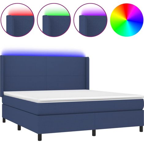Maison Exclusive - Boxspringbett mit Matratze & LED Blau 180x200