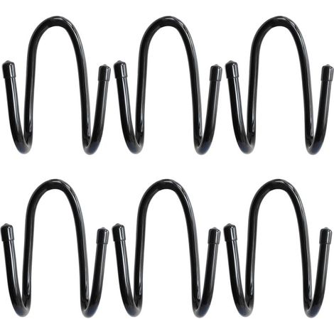 Ganchos para cercas de malla metálica, 6 piezas, negros (6 piezas, negro)