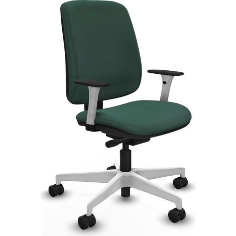 Silla de oficina piqueras y crespo Alares tela verde brazos blancos (1/2)
