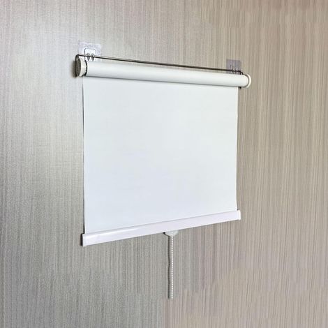 Stores Enrouleurs à Ressort,Stores Occultants Autocollants,Store Enrouleur Pare-Soleil,Rideaux D'intimité,Rideau Rétractables,sans Perçage,Personnalisable (150cm x 200cm,White) White 35l 150L cm